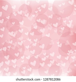 Background Graphic Bokeh Abstract Sweet Color Style White And Pink Vector Love Heart Valentines Day Idea Design