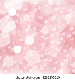Background graphic bokeh abstract sweet color style white and pink vector love heart valentines day idea design