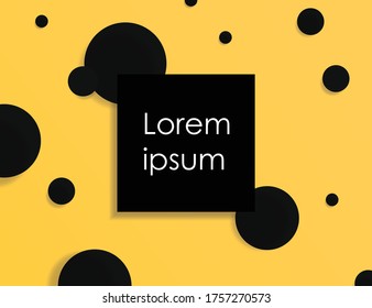 Background graphic design concept two tone. Black circle background yellow banana. Square and circle. vector illustration style. For banner, magazine, wall graphics and typography poster.
