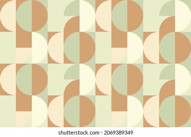 Background with graphic illustration of autumn winter colors round geometric shapes. Geometric pattern with vector shapes. Abstract illustration and background