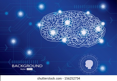 Background graphics, medical illustrations, vector brain.