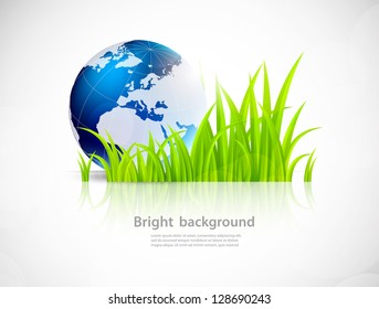 Background with grass and earth