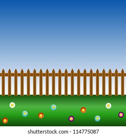 Background from a grass with a fence