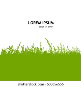 Background grass natural silhouette. Vector