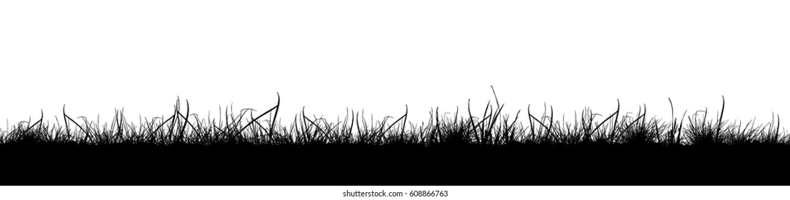 Background Grass Natural Silhouette. Vector