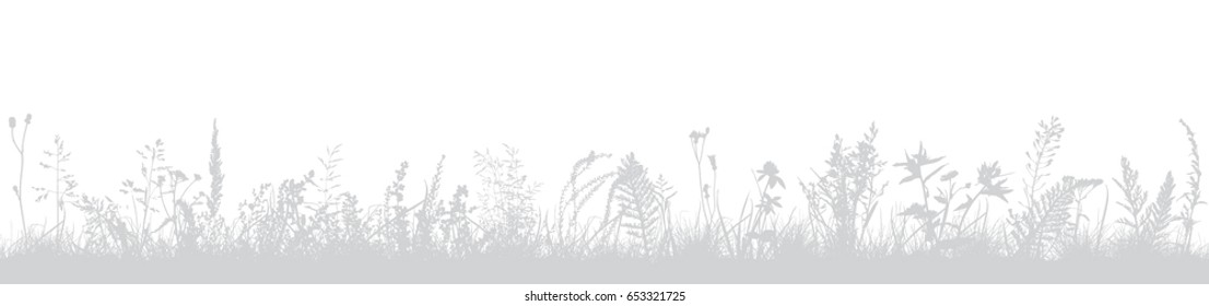 Silueta natural de hierba de fondo. Vector