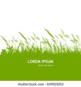 Background grass natural silhouette. Vector