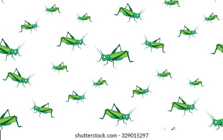 Background of grasshoppers. Seamless background of crickets.