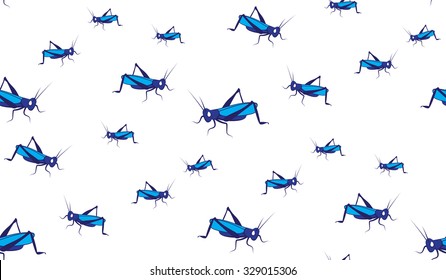 Background of grasshoppers. Seamless background of crickets.