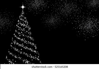 Background with gray abstract Christmas tree. Vector illustration.