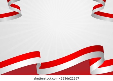 the background is gray combined with red and there is an Indonesian flag ornament
