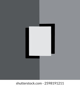 The background is gray and in the middle there is a white frame