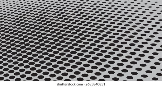 Background gray with monochrome dotted texture. Polka dot pattern template vector dots pattern.