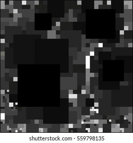 background of gray squares on a black background. Stylish vector illustration for web design