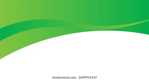 Fondo de onda abstracta verde con luz, diseño moderno. Ilustración vectorial