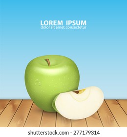 Background with green apple. High quality vector. EPS10 vector