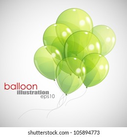 background with green balloons