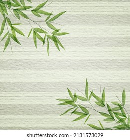 Background with green bamboo stems 