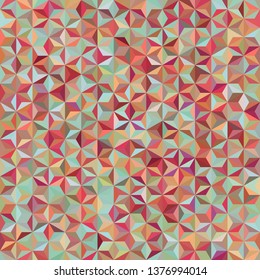 Background of green, beige, brown, orange geometric shapes. Seamless mosaic pattern. Vector illustration