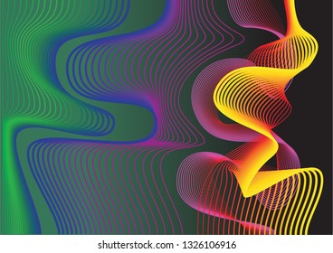 background is green black with curved lines