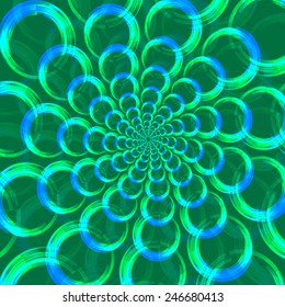 Background of green and blue circles