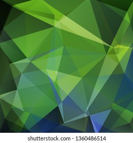 Background of green, blue geometric shapes. Mosaic pattern. Vector illustration