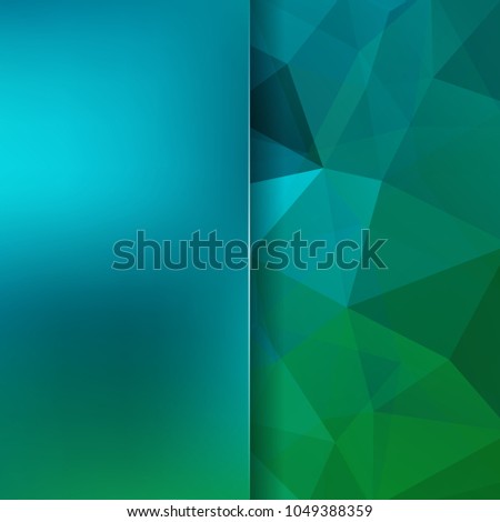 Background of green, blue geometric shapes. Blur background with glass. Colorful mosaic pattern. Vector EPS 10. Vector illustration