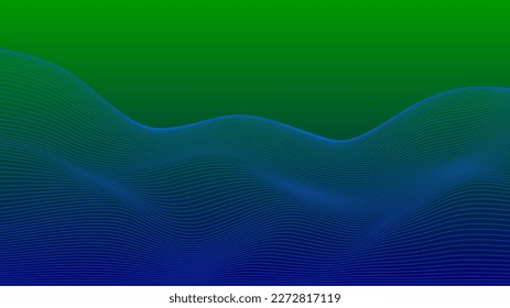 Background Green Blue wave lines. Flowing green waves design Abstract digital wave. Bright Line Vector illustration for tech futuristic innovation concept modern Background Graphic design  Gradient