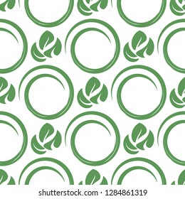 background with green circle and leaf silhouette