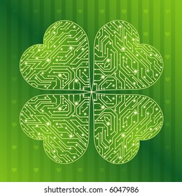 background with  green clover for St. Patrick's Day