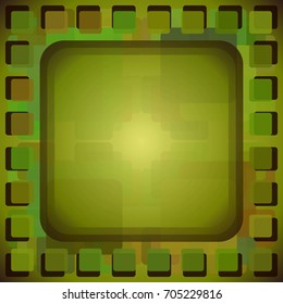 Background in green color. Seamless geometric tile pattern with lots of squares. Abstract wallpaper. Texture vector. Fabric illustration.