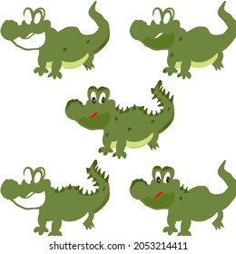 Background with green crocodiles. Textures with repetition of crocodiles. Template for packaging, gift wrapping, seasonal shopping.