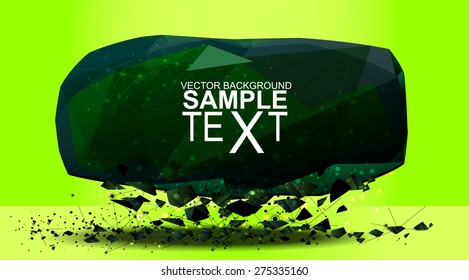 The background with green crystal