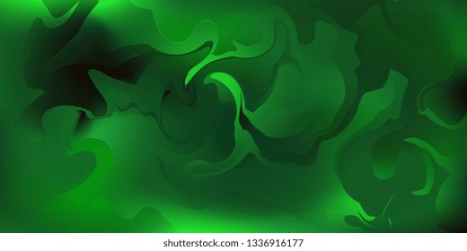 Background. Green curls. Abstract stains from different colors. The basis for banners and flyers. Vector graphics