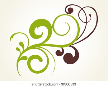 Hintergrund mit grüner Kurve, florales Muster, Illustration