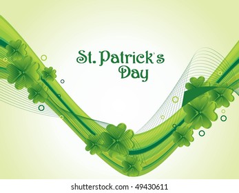 background with green curve wave, stripes background with shamrock