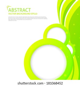Background with green curves and circles