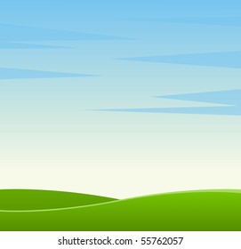 background the green field and sky