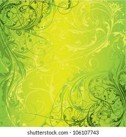 Background green floral design