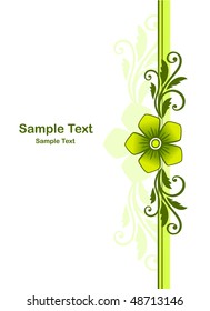 Background with green floral design element