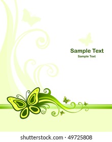 Background with green floral design element