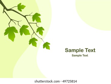 Background with green floral design element