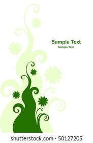 Background with green floral design element