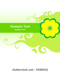 Background with green floral design element