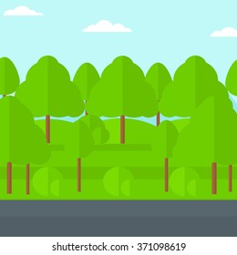 Background of green forest.
