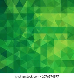 Background of green geometric shapes. Abstract triangle geometrical background. Mosaic pattern. Vector EPS 10. Vector illustration