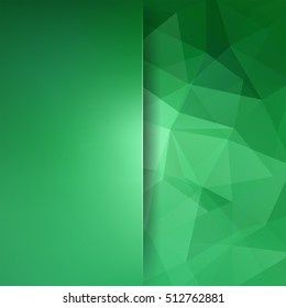 Background of green geometric shapes. Blur background with glass. Colorful mosaic pattern. Vector EPS 10. Vector illustration