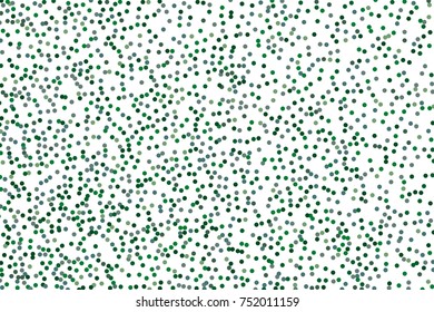 Background with Green glitter, confetti. Randomly, chaotic polka dots, circles, round small-scale Festive design. Bright festival pattern for party invites, wedding, cards, phone Wallpapers Vector