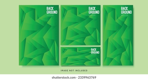 Background Green Gradient Abstract Geometric Flyer and Social media Bundle Set