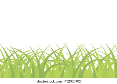 Background of green grass. Seamless pattern, empty blank, vector illustration